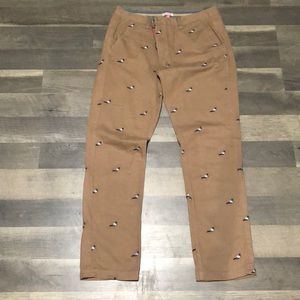 Staple khaki pants with pigeon size 36